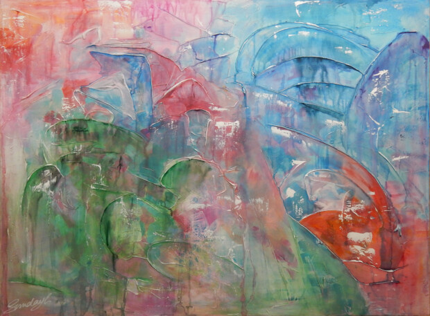 Carnival Rains - an Acrylic painting by Abstract Artist SundayL
