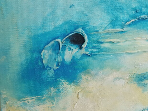 Gentle Memory a horse head painting by sundaylartist - nose detail