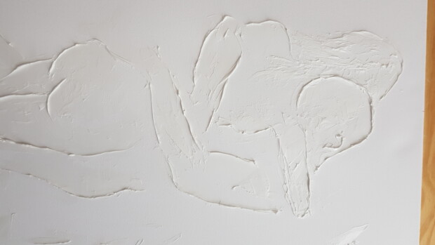 Hold Me - a sensual painting by SundayL Artist - original pasting