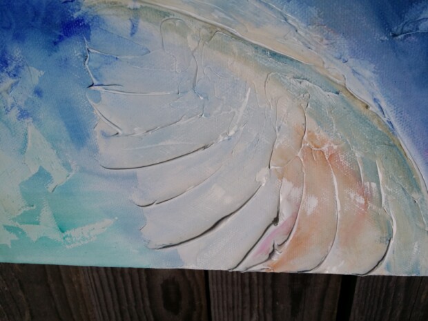 On Silent Wings by Artist SundayL - left wing close up