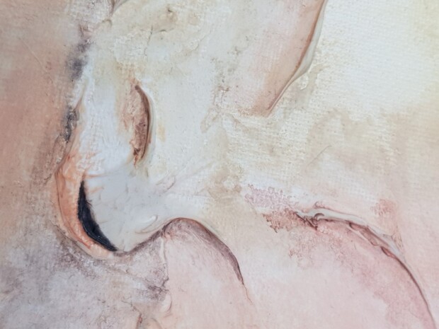 Closeup of the face of Softly Sleeping (cat) by Sunday L Artist