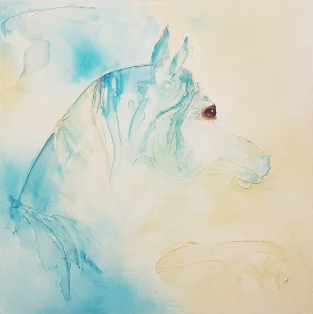 Gaze - A horse painting by SundayL Artist